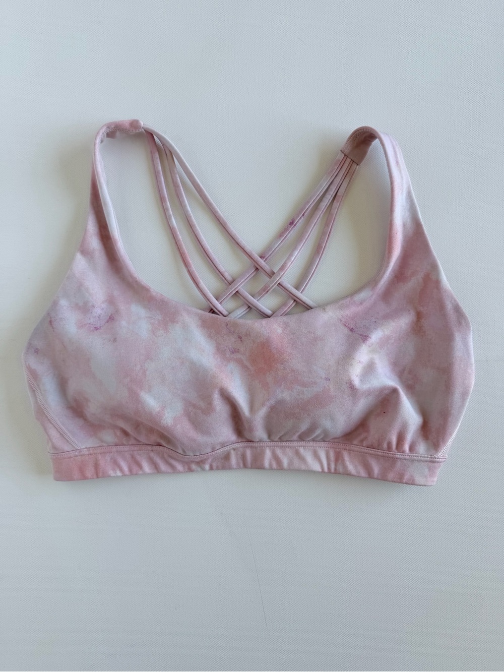 Victoria’s Secret Pink Tie Dye Strappy Sports Bra Pink Size L